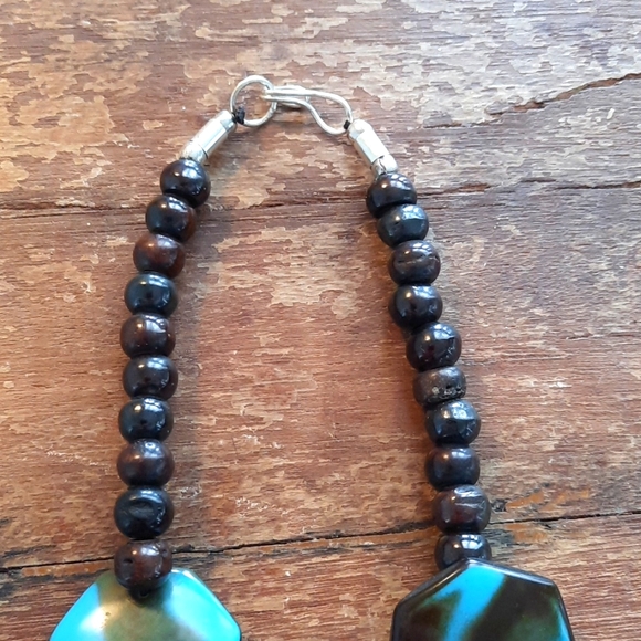 VINTAGE CHUNKY RESIN TILE NECKLACE - Picture 5 of 7